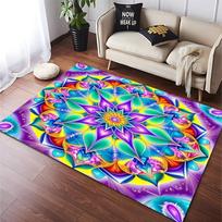 15 Size Mandala Flowers 3D Printed Carpet Rugs Living Room Bedroom Bedside Bathroom Home Decor Floor Mat Kids Room Non-slip Mat 40x60cm (16x24in)