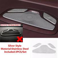 Stainless Steel Dashboard Speaker Tweeter Loudspeaker Decor Cover Trim Car Accessories Fit For Renault Grand Koleos 2024 2025 sidabras