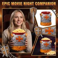 Collectible Armor Design Popcorn Bucket with Textured Molded Plastic Construction and Secure Lid for Movie Theater and Home Use one size geltona