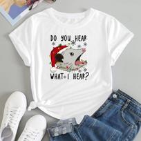 Funny Opossum Graphic T-shirt Screaming Christmas Opossum Unisex Gift T-Top L