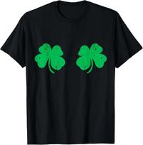Shamrock Boobs  Shirt Irish Boobies St Patricks Day T- Shirt 2XL