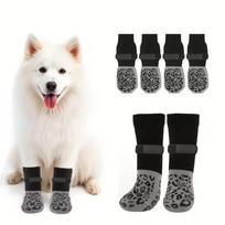4Pcs Dog Paw Protectors Anti-Slip Boots Adjustable Pet Socks Traction Shoes for Injured Paws Senior Dogs S