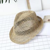 Geros Kokybės Druskingos Žolės Vasarinė Skrybėlė nuo Saulės Tuščiavidurė Jazz Fedora Skrybėlė Madinga Rankų Darbo Žolės Lauko Aštuonkampė Kepurė Moteriškos Sombreros M 56-58cm beige