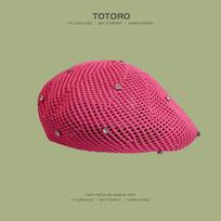 Water Diamond Beret Women's Spring and Summer Travel Versatile Hollow Cotton Yarn Knitted Painter's Hat Pumpkin Hat 56/57 rožinė raudona spalva