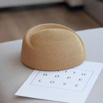 Summer Paper Straw Beret Hat Fedora Sun Cap for women Hostess Pillbox Hat Millinery Fascinator Base hat chaki