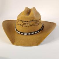 plasticity Men's Western Cowboy Hat Vintage Handmade Straw Weaving Beach Sun Hat Gentleman Cowgirl hats for man M55-58cm