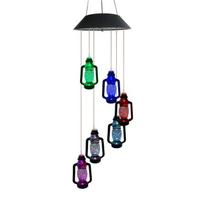 1 vnt. 6 LED spalvą keičianti vėjo varpelio šviesa, saulės energija, žibalo dekoravimo lempa, girlianda, arklys, sodas, kiemas, lempa, žibintas, retro