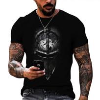 Spartan Knight Vintage Men Short Sleeve Tshirt 3d Printing Graphic Daily Street Summer Oversized Tops Male T Shirts S