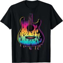 Guitar Graphic Music Lover - Acoustic Guitar Player Musician T-Shirt S juoda