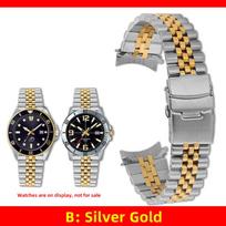22 mm aukso ir juodo nerūdijančio plieno laikrodžio apyrankė, skirta Casio MDV-106 MDV-107 2784, dirželis, lenkta metalinė riešo apyrankė, sulankstoma sagtelė, apyrankė 22mm gray