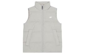 New Balance Down Vests Unisex Light Khaki Stand Collar Moderate AMV34325-SEN M