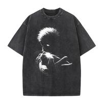 Japanese Anime Jujutsu Kaisen T Shirt Gojo Satoru Gothic Yk Washed Tshirt Men Clothing Summer Short Sleeve Cotton Tees Tops M