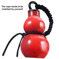 800ml Gourd Water Bottle Chinese Retro-Inspired Wu Kong Water Kettle Large Capacity Drinking Gourd Bottle for Outdoor Sports raudona