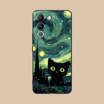 Luna Moon Cat Mobile Phone Case for VIVO V60 V50 V40 V30 V29 V27 V25 V23 Pro Lite 5G Colorful Printing Cover Cellphones Cover vivo V23e