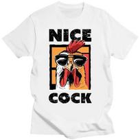 Nice Cock Cool Chicken T Shirt Funny Graphic Tshirts  Casual  Short Women Unisex Clothing Tees Tops Streetwear Clothes S