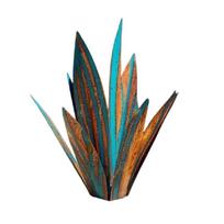 Agave Artistic Outdoor Garden Decor Sculpture For Yard Decoration Blue Orange,27cm