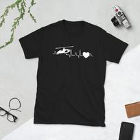 Gyrocopter Heartbeat Autogyro T Shirt Gyro Pilot Gyroplane Shift S įvairiaspalvis