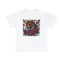Tigon lion x tiger traditional tattoo T Shirt Adult Heavy Cotton vintage Washed Slightly Unisex Comfortable graphic S įvairiaspalvis