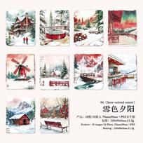 Journal GO 10pcs The Sound of Falling Snow Winter Stickers Shell Light Aesthetic Scrapbook Journaling Card Decorative Decals