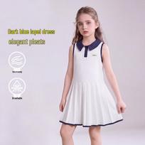 ASK JUNIOR Girls' Academy Style Sleeveless Polo Dress 120 balta