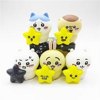 Charming Pvc Self-mocking Bear Led Star Light Collectible Figure Perfect For Kids Room Decor