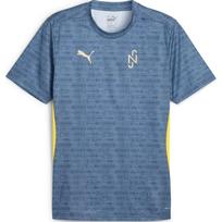 Puma X Neymar Jr FW24 BNA Brand Logo Outdoor Casual Sports Crew Neck Pullover Short Sleeve Football Shirt Men Tops Blue-Horizon Pele-Yellow 659710-10 XL