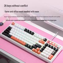 HP K110 Black/White/Orange 98-Key Wired Gaming Keyboard