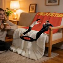 Throw High-Density Short Plush Blanket For Sofa Nap Air-Conditioned Room Soft Skin-Friendly Pulp Fiction Movie Anime 75x90cm