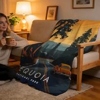 Throw High-Density Short Plush Blanket For Sofa Nap Air-Conditioned Room Soft Skin-Friendly Sequoia National Park 75x90cm