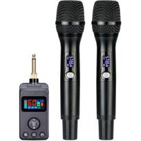 Mikrofonas, Įkraunami dvigubi mikrofonai Karaoke belaidis mikrofonas su imtuvu Karaoke dainavimui, kalboms, bažnyčiai, suderinamas su išmaniuoju telefonu, nešiojamuoju kompiuteriu
