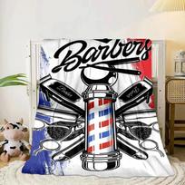 Barber Shop Pole Artwork Blanket Flannel Blanket for bed, sofa, Camping, Hiking, Picnic Essentials, gift for family Fan gifts 75x90cm