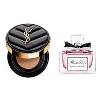 SAINT LAURENT Air Cushion Perfume Sample Set Easy to Blend Natural Long Lasting Complexion Leather B20 (5g)+Floral Sweetheart 5ml