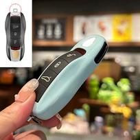 Car Key Case Light Blue Color For Porsche Mancan Panamera Cayenne 718 911 Boxster Cayman Key Cover Shell Replacement Kit