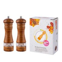 Pepper Grinder, Pepper Grinder Mills, Classic Manual Salt Grinder, Refillable Pepper Mill with Acrylic Visible Window, Adjustable Ceramic Grinding Rot