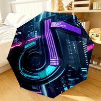 Neon music note  Umbrella 8-Frame for Travel, camping, Casual Lightweight Portable Umbrella, Essential for every family Holidays Gift