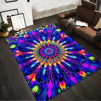 Mandala Style Carpet with Vibrant Rainbow Colors and Abstract Design Suitable for use as an anti-slip for living room bedroom sofas 40x60cm( 15x23in )