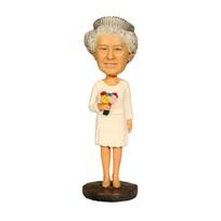 The Queen's 70th Jubilee Statue Bobbling Nodding Head Action Figure Heavy Resin Material Handmade Painting B