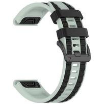 Quick Fit 22mm 26mm Silicone Strap for Garmin Tactix 8 Quatix 8 Fenix 8 51/47mm Wristband Garmin Forerunner 970 Instinct 3 45mm Quick Fit 26mm juoda/šviesiai žalios spalvos
