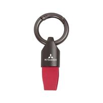 Car Key Strap Zinc Alloy Car Key Chain Leather For Mitsubishi Lancer Ralliart ASX Mirage Pajero Xpander Attrage L200 Eclipse raudona