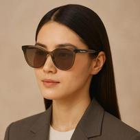 MaxMara Sunglasses MM0107K 45E Clear Brown Round Horn-rimmed, worn by Han Hyo-joo