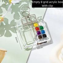 Art Supplies Acrylic Watercolor Paint Palette Mini 8/15 Grid Paint Pigment Box Foldable Waterproof Empty Paint Box Student