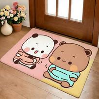Bubu and Dudu Cute Floor Mat Cozy Flannel Soft Thick Non-Slip Mat for Living Room Bedroom Kitchen Decor Rugs 40x60cm