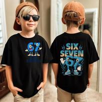 New Funny Six Seven Italian Brainrot 67 Number Graphic Print TShirt BoyGirl Summer Short Sleeved Kids Comfortable Tshirt Top S