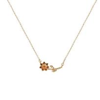 Dainty Flower Charm Choker Layered Necklace Rhinestone Pendant Necklace  Graduation Jul.