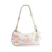 COACH shoulder bag [Customized bag] Teri 25 brand micro-label detachable strap bow silk scarf extension chain printed Far from the hubbub basic model balta