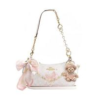 COACH shoulder bag [Customized bag] Teri 25 brand micro-label detachable strap bow silk scarf extension chain printed Qinghuandu basic model balta