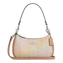 COACH Teri 24 Silver Buckle Detachable Handle Coated Canvas Crossbody Shoulder Bag Medium Women's Rainbow sidabras
