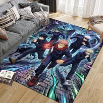 Dark Jujutsu Kaisen Pattern Square Carpet,Area Rug,Carpet Rug for Living Room Bedroom Sofa Playroom Decor,Non-slip Floor Mat 40x60cm( 15x23in )