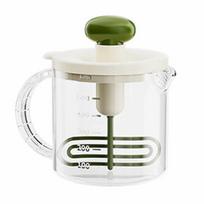 Hand Mixer Press-Type Manual Mixing Cup Clear Large Capacity Manual Egg Beater Stirring Eggs with Scale Egg Mixing Cup Home Use žalia