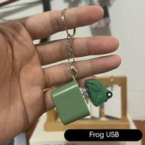 Įkraunamas varlės ir anties Fidget raktų pakabukas Clicker su LED šviesa ir kvarkiančiu garsu, Streso mažinimo raktų pakabukas žaislas brown